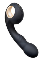 Load image into Gallery viewer, Bodywand G-Play Ergonomic Rechargeable Silicone Dual Motor Squirt Trainer Vibrator with Clitoral Stimulator - Black
