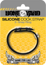 Load image into Gallery viewer, Boneyard Silicone Ball Strap 3-Snap Ring - Black
