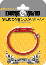 Load image into Gallery viewer, Boneyard Silicone Ball Strap 3-Snap Ring - Red
