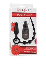 Load image into Gallery viewer, Booty Call Booty Double Dare Silicone Vibrating Butt Plug with Anal Beads - Black
