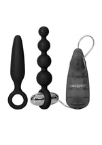 Load image into Gallery viewer, Booty Call Booty Vibro Kit Silicone Vibrating Butt Plug and Anal Beads - Black
