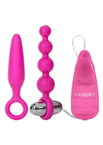 Load image into Gallery viewer, Booty Call Booty Vibro Kit Silicone Vibrating Butt Plug and Anal Beads - Pink
