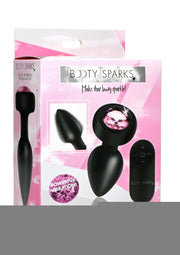 Booty Sparks 28x Rechargeable Silicone Vibrating Gem Anal Plug with Remote Control - Pink - Small