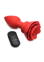 Load image into Gallery viewer, Booty Sparks 28x Rechargeable Silicone Vibrating Rose Anal Plug with Remote Control - Red - Large
