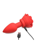 Load image into Gallery viewer, Booty Sparks 28x Rechargeable Silicone Vibrating Rose Anal Plug with Remote Control
