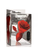 Load image into Gallery viewer, Booty Sparks 28x Rechargeable Silicone Vibrating Rose Anal Plug with Remote Control - Red - Large
