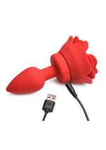 Load image into Gallery viewer, Booty Sparks 28x Rechargeable Silicone Vibrating Rose Anal Plug with Remote Control
