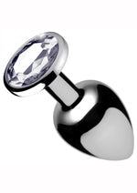 Load image into Gallery viewer, Booty Sparks Clear Gem Large Anal Plug - Clear/Metal - Large
