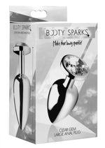 Load image into Gallery viewer, Booty Sparks Clear Gem Large Anal Plug - Clear/Metal - Large
