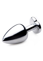 Load image into Gallery viewer, Booty Sparks Gemstones Black Heart Anal Plug - Black/Silver - Large
