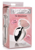 Load image into Gallery viewer, Booty Sparks Gemstones Rose Quartz Heart Anal Plug - Metal/Pink - Large
