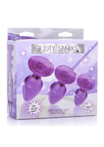Load image into Gallery viewer, Booty Sparks Glitter Gem Anal Plug - Purple - Large/Medium/Small - 3pc/Set