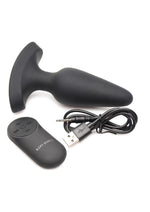 Load image into Gallery viewer, Booty Sparks Laser F... Me Rechargeable Silicone Anal Plug with Remote Control - Medium - Black with Red Light
