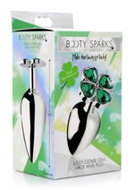 Load image into Gallery viewer, Booty Sparks Lucky Clover Gem Large Anal Plug - Green - Large