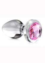 Load image into Gallery viewer, Booty Sparks Pink Gem Glass Anal Plug - Pink - Medium
