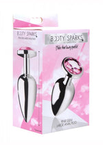 Load image into Gallery viewer, Booty Sparks Pink Gem Large Anal Plug - Metal/Pink - Large
