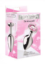 Load image into Gallery viewer, Booty Sparks Pink Gem Medium Anal Plug - Metal/Pink - Medium
