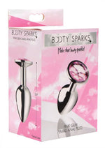 Load image into Gallery viewer, Booty Sparks Pink Gem Small Anal Plug - Metal/Pink - Small
