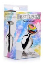Load image into Gallery viewer, Booty Sparks Rainbow Prism Heart Anal Plug - Multicolor - Medium
