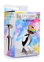 Load image into Gallery viewer, Booty Sparks Rainbow Prism Heart Anal Plug - Multicolor - Small
