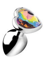 Load image into Gallery viewer, Booty Sparks Rainbow Prism Heart Anal Plug - Multicolor - Small
