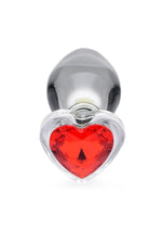 Load image into Gallery viewer, Booty Sparks Red Heart Gem Glass Anal Plug
