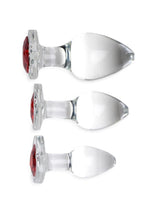Load image into Gallery viewer, Booty Sparks Red Heart Gem Glass Plug
