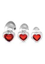 Load image into Gallery viewer, Booty Sparks Red Heart Gem Glass Plug
