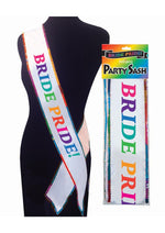 Load image into Gallery viewer, Bride Pride Party Sash - Multicolor/Rainbow/White