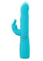 Load image into Gallery viewer, Bunny Hop Rechargeable Silicone Throbbing Rabbit Vibrator - Blue
