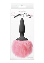 Load image into Gallery viewer, Bunny Tails Mini Silicone Butt Plug - Pink Fur - Black/Pink
