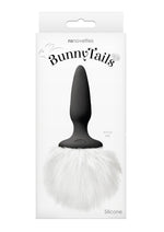 Load image into Gallery viewer, Bunny Tails Mini Silicone Butt Plug - White Fur - Black/White
