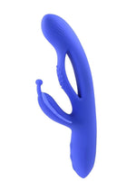 Load image into Gallery viewer, Butterfly Dreams Rechargeable Silicone Dual Stimulating Vibrator - Blue
