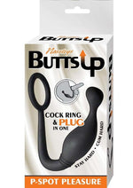 Load image into Gallery viewer, Butts Up P-Spot Pleasure Silicone Anal Plug and Cock Ring - Black
