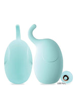 Load image into Gallery viewer, Buzzy Buddy Hunk with A Trunk Rechargeable Silicone Clitoral Stimulator - Aqua/Blue
