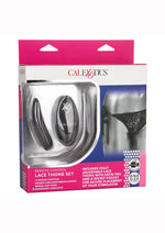 Load image into Gallery viewer, Calexotics Silicone Rechargeable Lace Thong Panty Vibe with Remote Control - Black - 3 Pieces
