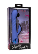 Load image into Gallery viewer, California Dreaming L.a. Love Rechargeable Silicone Vibrator with Clitoral Stimulator - Blue
