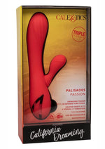 Load image into Gallery viewer, California Dreaming Palisades Passion Rechargeable Silicone Rabbit Vibrator - Red
