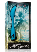 Load image into Gallery viewer, California Dreaming Palm Springs Pleaser Rechargeable Silicone Contoured Vibrator - Blue
