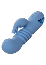 Load image into Gallery viewer, California Dreaming Santa Cruz Coaster Silicone Rechargeable Rabbit Vibrator - Blue
