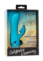 Load image into Gallery viewer, California Dreaming Sunset Beach Seducer Rechargeable Silicone Dual Vibrator - Blue
