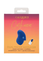 Load image into Gallery viewer, Cashmere Dual Finger Massager Rechargeable Silicone Vibrator - Blue
