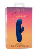 Load image into Gallery viewer, Cashmere Silk Duo Rechargeable Silicone Rabbit Vibrator - Blue
