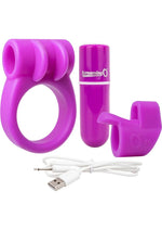 Load image into Gallery viewer, Charged Combo USB Rechargeable Silicone Kit #1 Waterproof - Purple
