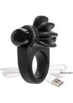 Load image into Gallery viewer, Charged Skooch Rechargeable Vibrating Silicone Cock Ring Waterproof - Black
