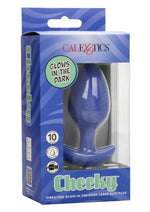 Load image into Gallery viewer, Cheeky Rechargeable Silicone Glow In The Dark Butt Plug - Blue/Glow In The Dark - Large
