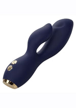 Load image into Gallery viewer, Chic Blossom Rechargeable Silicone Rabbit Vibrator - Blue
