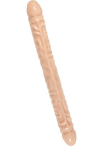 Load image into Gallery viewer, Classic Double Header Dildo - Flesh/Vanilla - 18in
