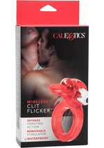 Load image into Gallery viewer, Wireless Clit Flicker Vibrating Cock Ring with Clitoral Stimulation - Red
