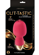 Load image into Gallery viewer, Clit-Tastic Intense Dual Massager Rechargeable Silicone Vibrator with Clitoral Stimulator - Coral/Pink
